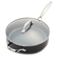 Valencia Pro Ceramic Nonstick 4.5-Quart Sauté Pan with Lid and Helper Handle