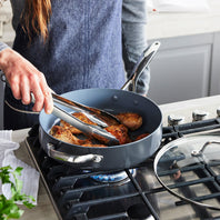 Valencia Pro Ceramic Nonstick 4.5-Quart Sauté Pan with Lid and Helper Handle